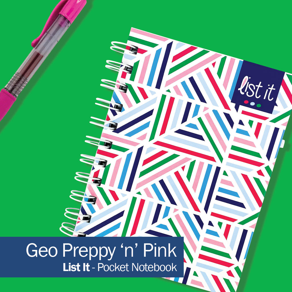 List It! Pocket Notebooks | Geo Preppy 'n' Pink