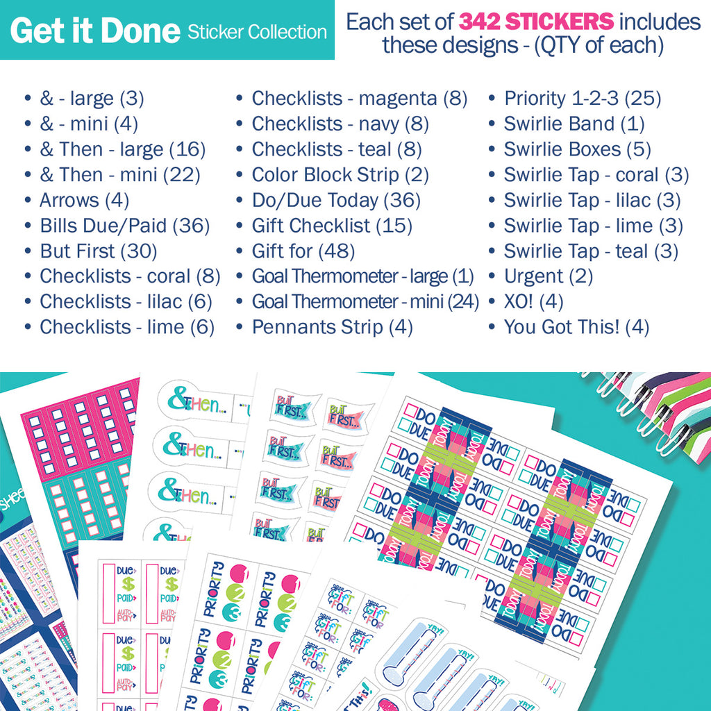 Bundle of 20 Sticker Sets | Best Planner Stickers | Family, Work, To-Dos, Events, Goals