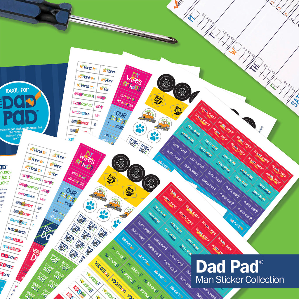 Dad Pad® Man Stickers | Home Organization, To-Dos, Family Events, Etc.