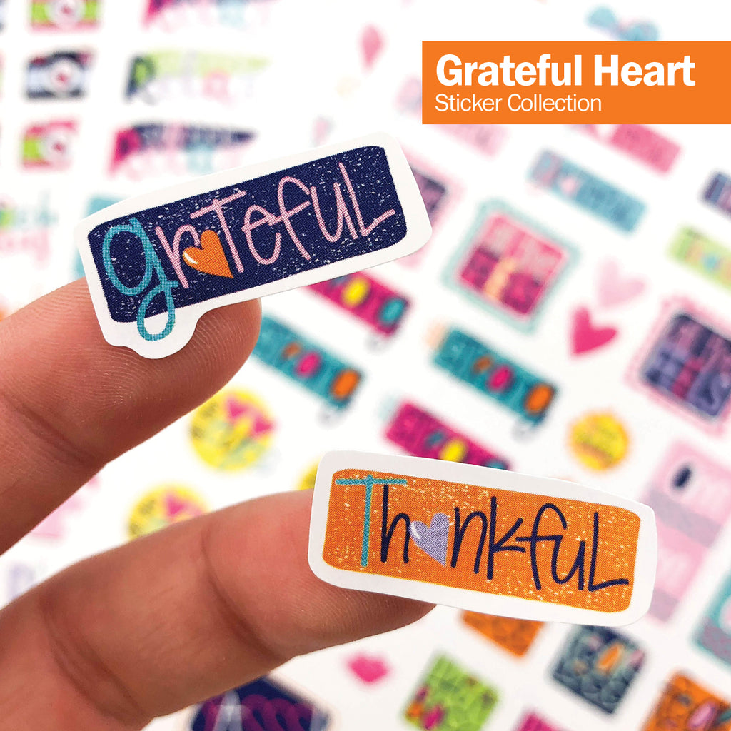 Grateful Heart Gratitude Stickers | Gratitude, Positive, Good Vibes, Encouraging, Etc.