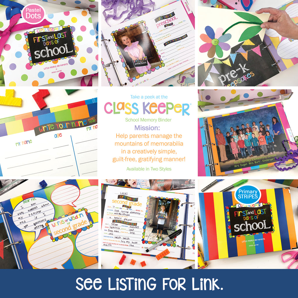 First & Last Day of School Signs | Photo Prop Deck | 17 Grades including T-K | Primary Flags - Denise Albright® 