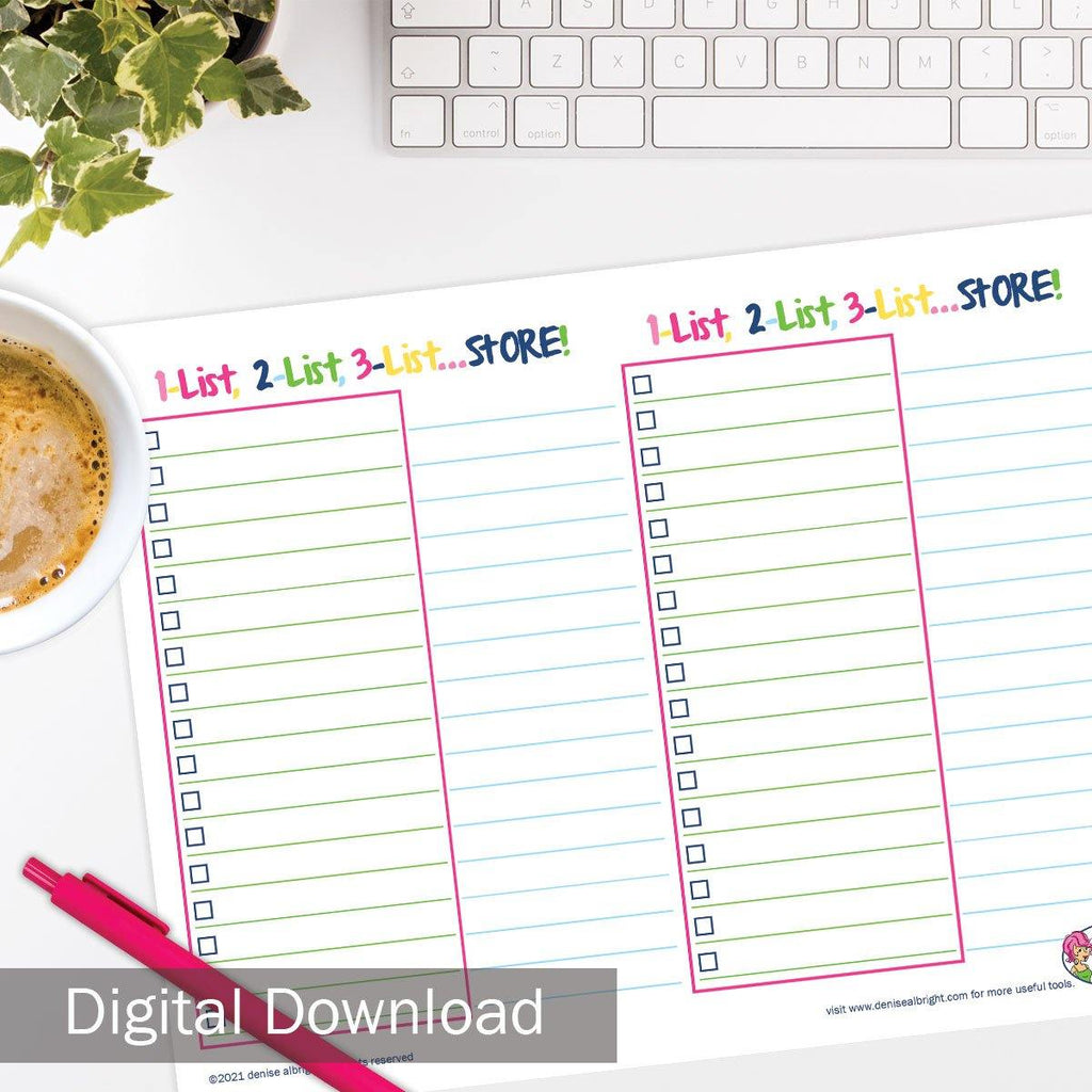 FREE Digital Download | Checkbox Checklists | All Bright & Cheery | Print-ready, Delivered Instantly - Denise Albright® 