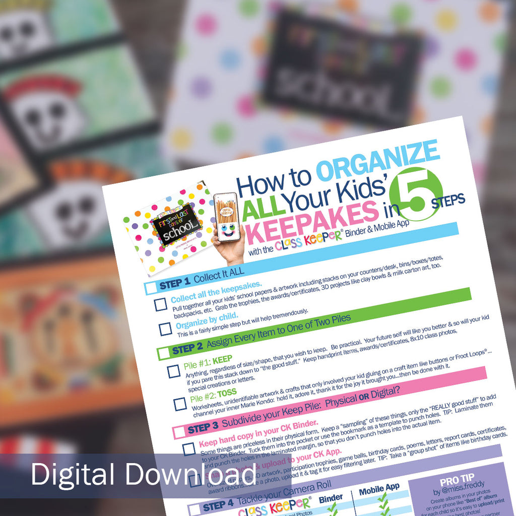 FREE Digital Download | How to Organize All Your Kids' Keepsakes in 5 Steps Checklist | Print-ready, Delivered Instantly
