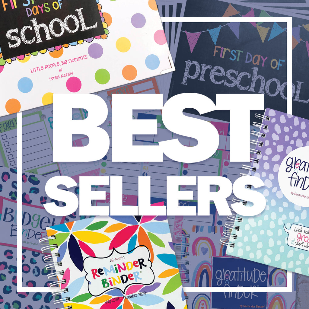 Best selling planners, gratitude journals, school keepsake binders, stickers, planner pads & more!