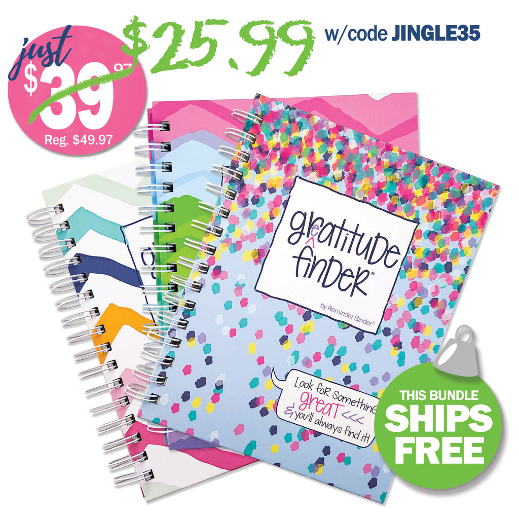 Gratitude Finder® Journals Bundle of 3 | Gratitude Journals to Inspire Daily Gratitude | The Perfect Gift for Mindful Moments