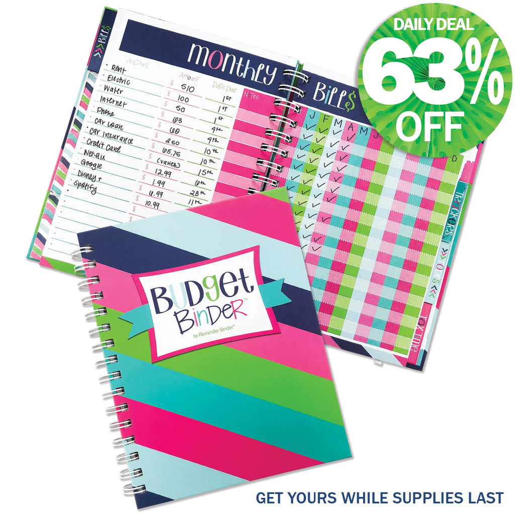 Budget Binder™ Bill Tracker Financial Planner | Stripes | Daily Deal | 1/30/25