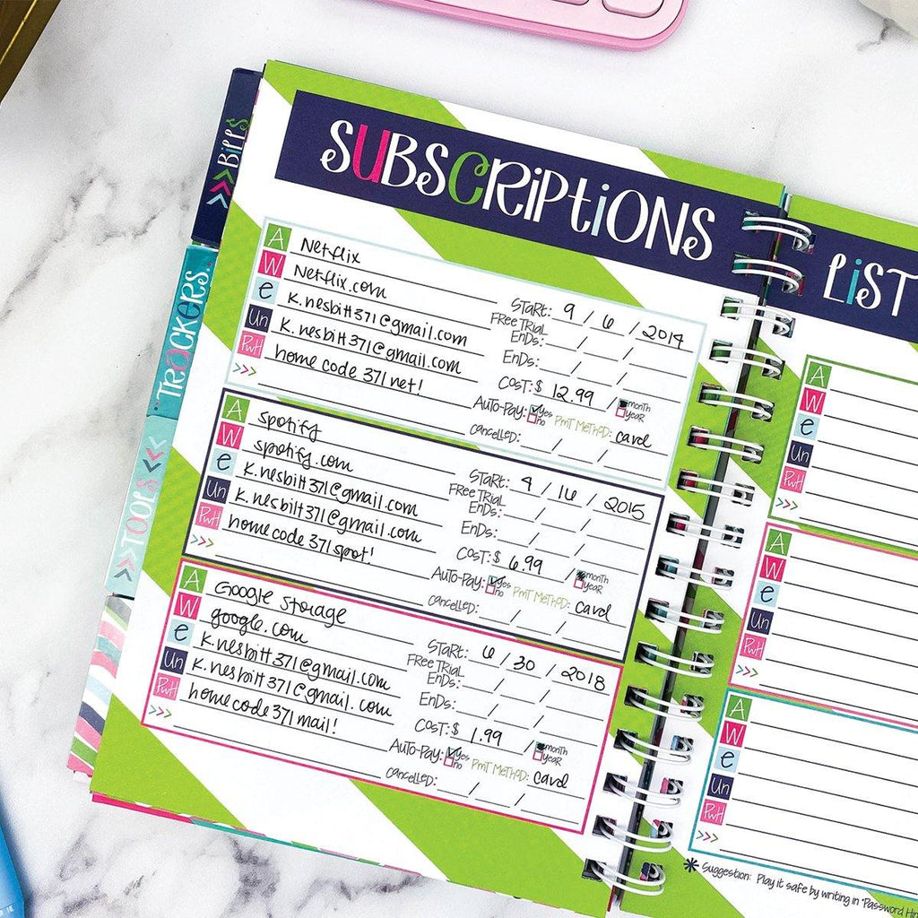 Budget Binder™ Bill Tracker Financial Planner | Speckles - Denise Albright® 