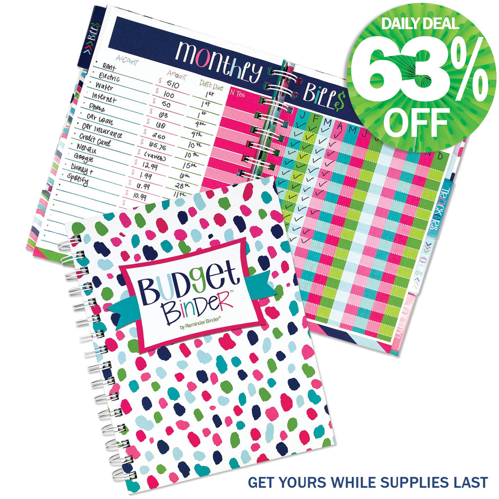 Budget Binder™ Bill Tracker Financial Planner | Speckles | Daily Deal | 2/21-2/23