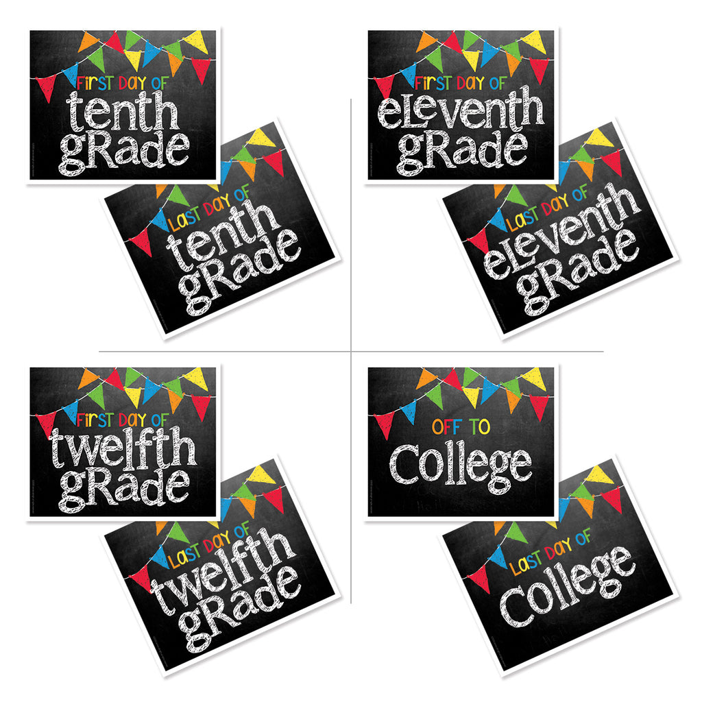 First & Last Day of School Signs | 17 Grades including T-K | Primary Flags | Daily Deal