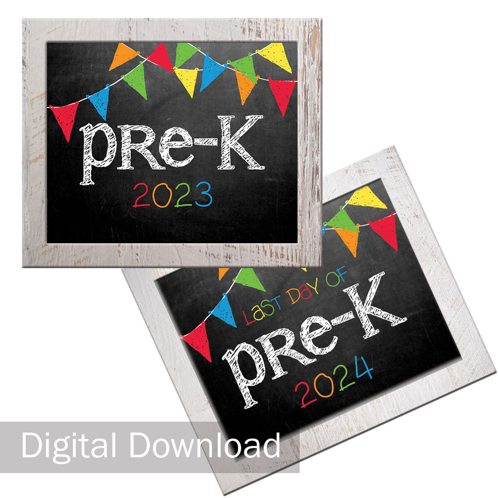 2023-2024 First/Last Day of School Photo Prop Signs | Pre-K | Primary | Digital Download | Printable 8x10