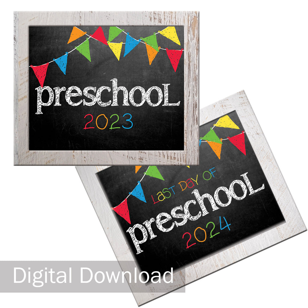 2023-2024 First/Last Day of School Photo Prop Signs | Preschool | Primary | Digital Download | Printable 8x10