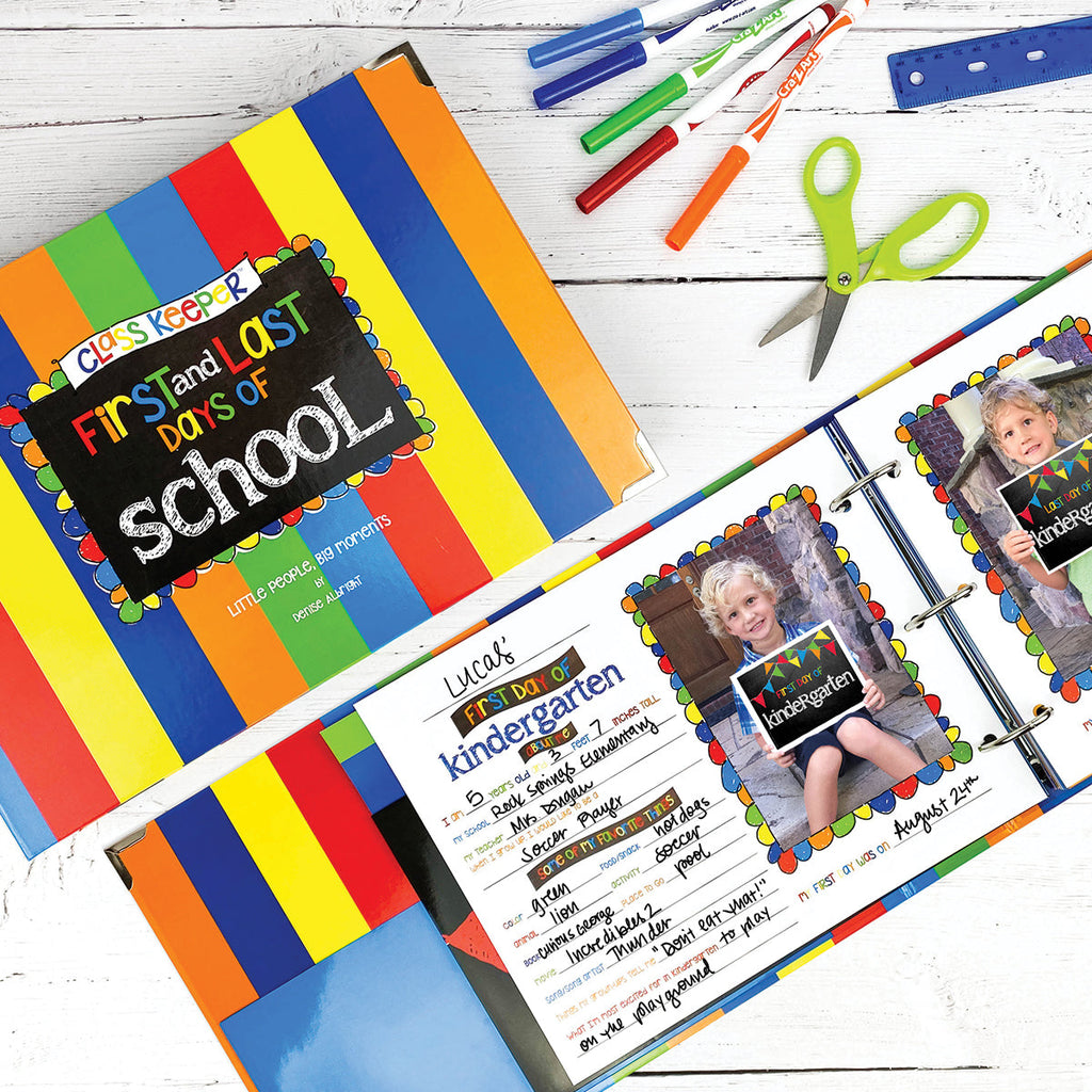 Class Keeper® School Days Memory Book + BONUS App Membership | Simple & Stylish Keepsake Album | Primary Stripes | Daily Deal | 3/7 - 3/9