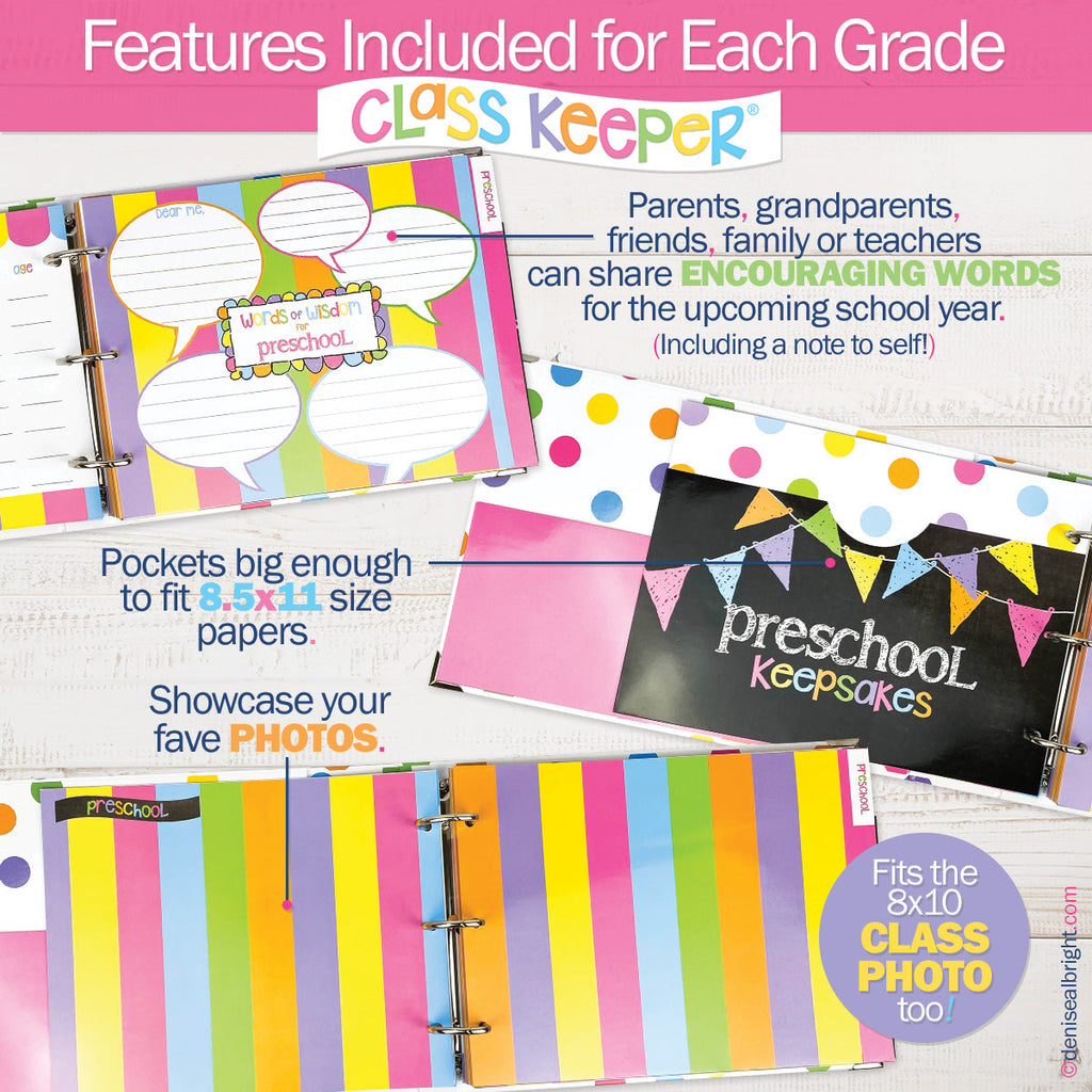 Class Keeper® School Days Memory Book + BONUS App Membership | Simple & Stylish Keepsake Album | Primary Stripes | Daily Deal | 3/7 - 3/9