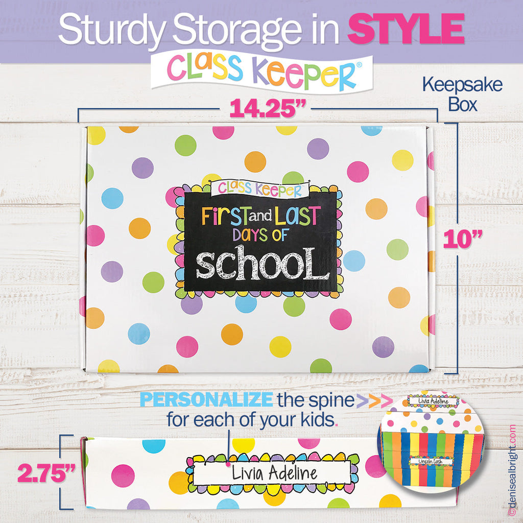 Class Keeper® School Days Memory Book + BONUS App Membership | Simple & Stylish Keepsake Album | Pastel Dots | Daily Deal | 3/7 - 3/9