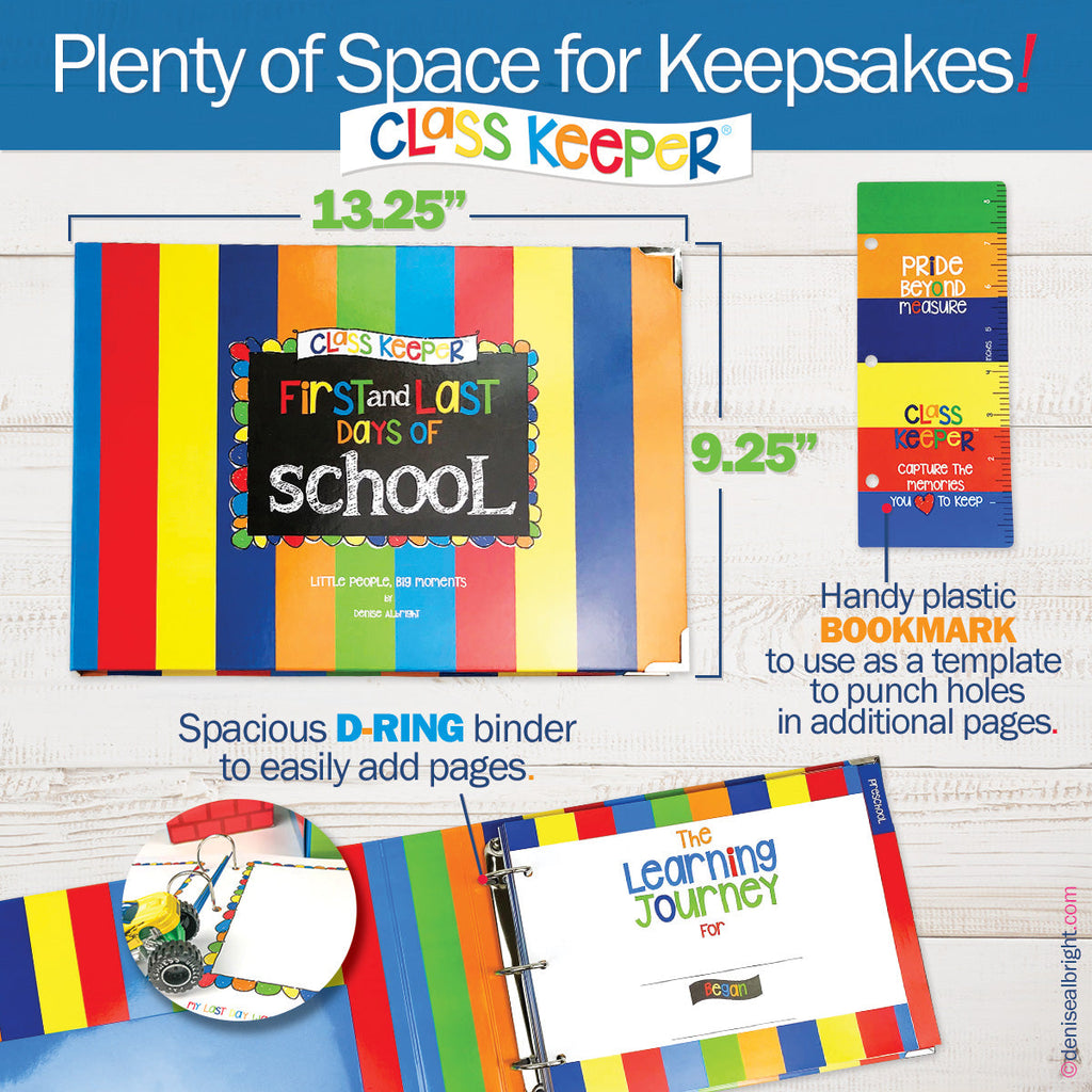 Class Keeper® School Days Memory Book + BONUS App Membership | Simple & Stylish Keepsake Album | Primary Stripes | Daily Deal | 3/7 - 3/9