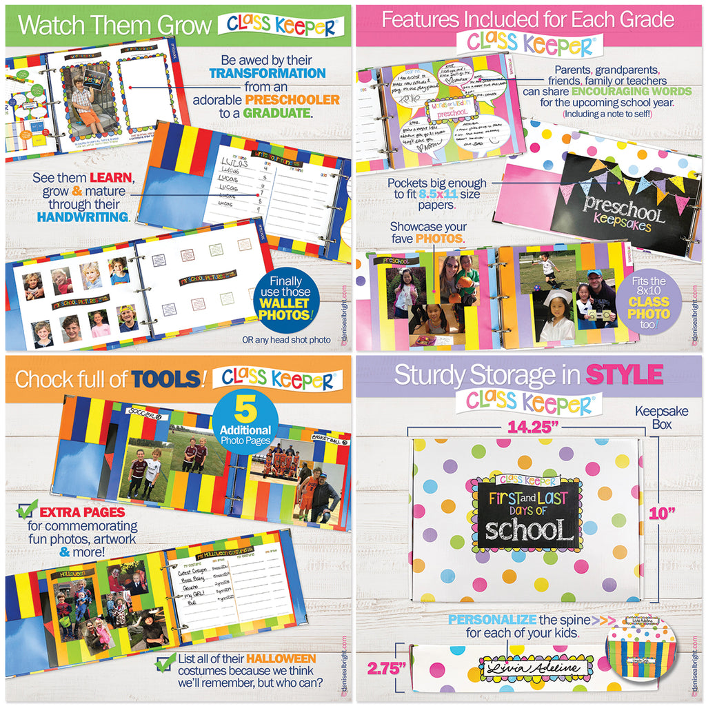 Mom Must-Have School Keepsake Kit | Class Keeper®, Photo Prop Deck & School Stickers + BONUS App Membership