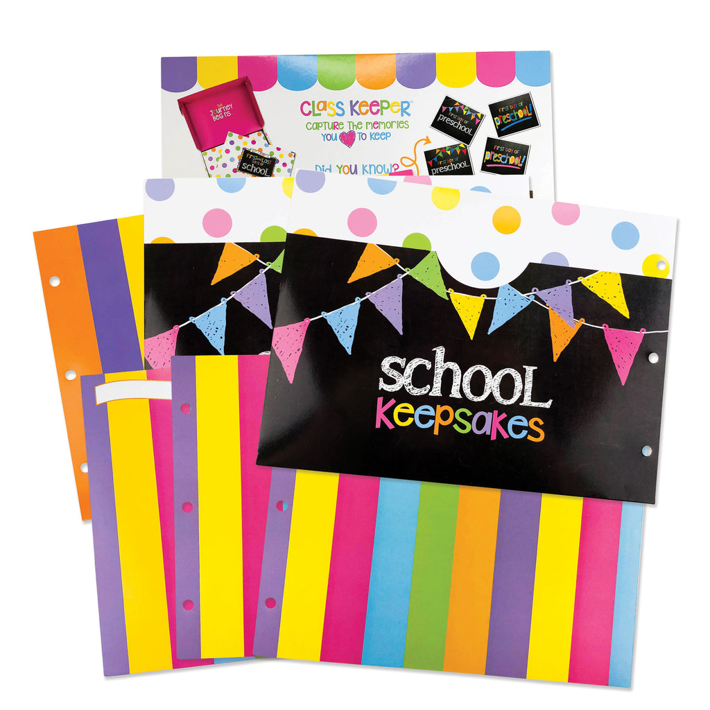 NEW! Extra Class Keeper® School Memory Book Replacement Sets of Pages | Pastel Dots