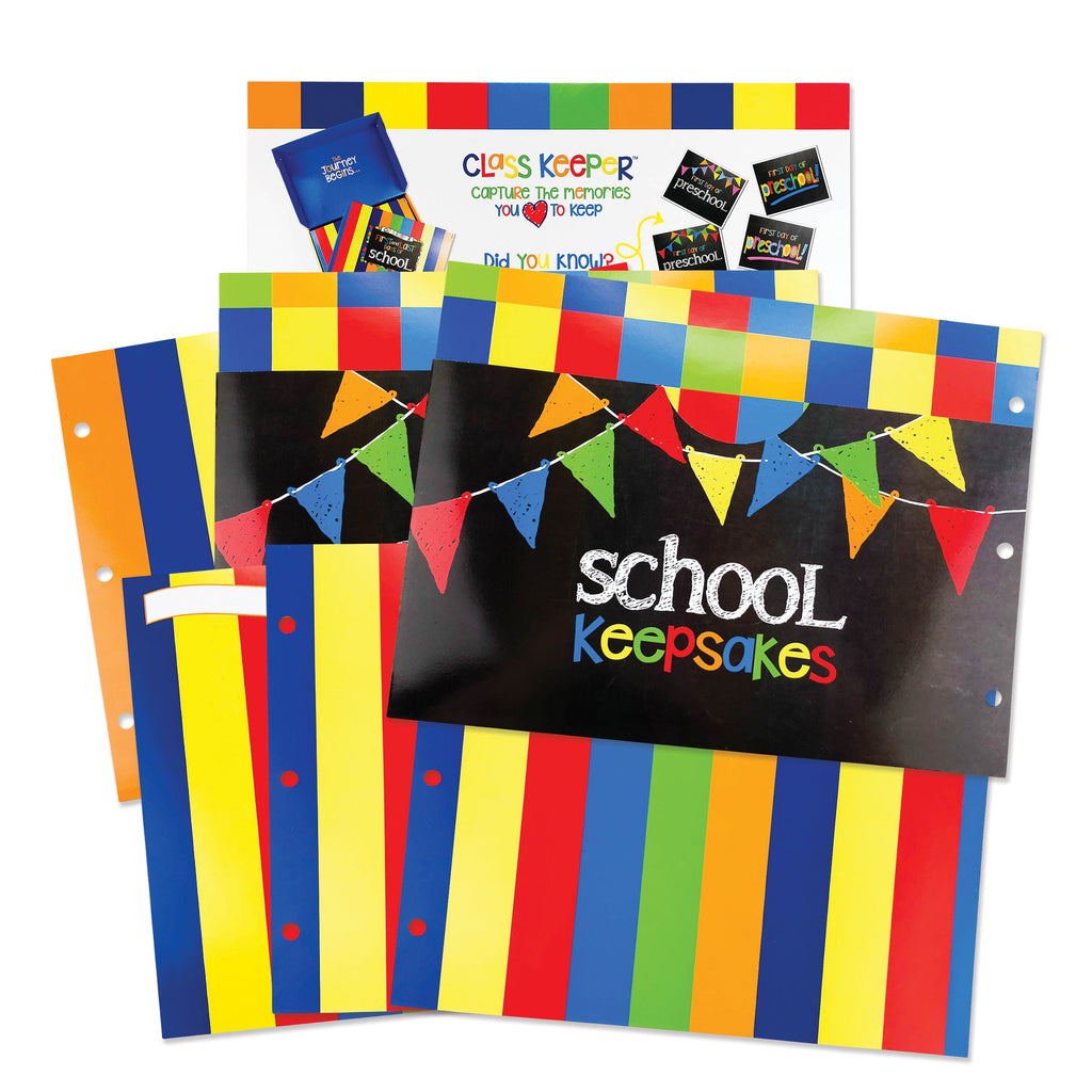 NEW! Extra Class Keeper® School Memory Book Replacement Sets of Pages | Primary Stripes