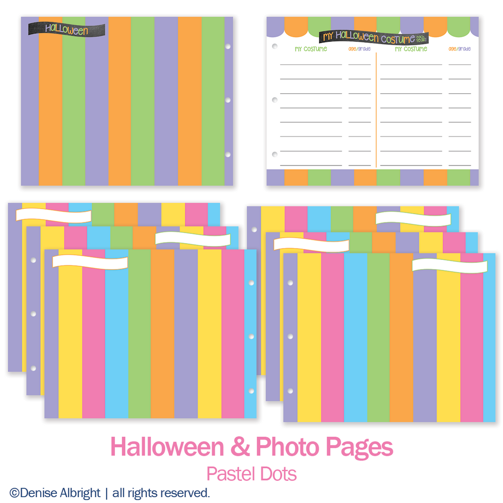NEW! Extra Class Keeper® School Memory Book Replacement Sets of Pages | Pastel Dots