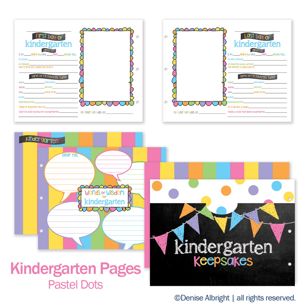 NEW! Extra Class Keeper® School Memory Book Replacement Sets of Pages | Pastel Dots