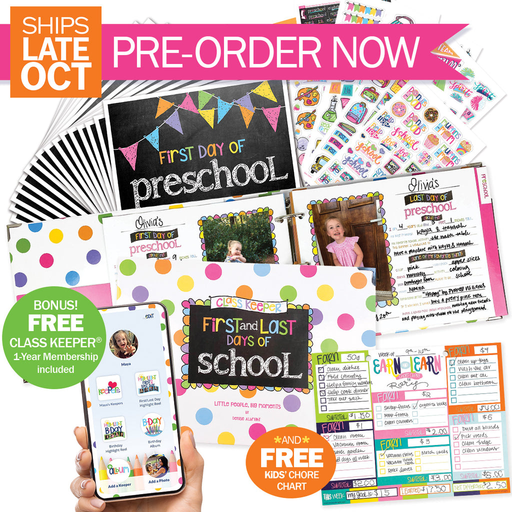 PRE-ORDER Mom Must-Have School Keepsake Kit | Class Keeper®, Photo Prop Deck & School Stickers + BONUS App Membership