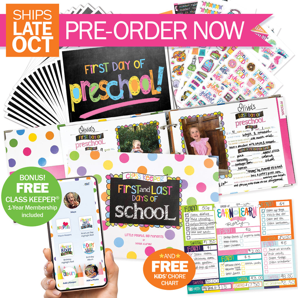 PRE-ORDER Mom Must-Have School Keepsake Kit | Class Keeper®, Photo Prop Deck & School Stickers + BONUS App Membership
