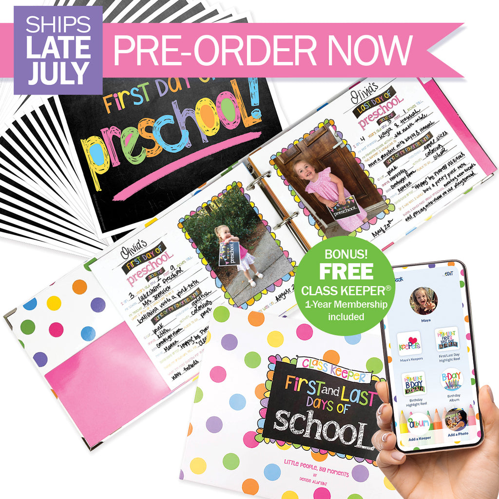 Class Keeper® School Days Keepsake Bundle | School Memory Book, 1st Day/Last Day of School Photo Prop Deck + BONUS App Membership