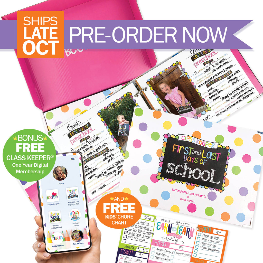 PRE-ORDER Class Keeper® School Days Memory Book + BONUS App Membership | Simple & Stylish Keepsake Album | (2) Styles