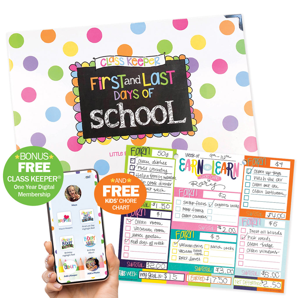 PRE-ORDER Class Keeper® School Days Memory Book + BONUS App Membership | Simple & Stylish Keepsake Album | (2) Styles