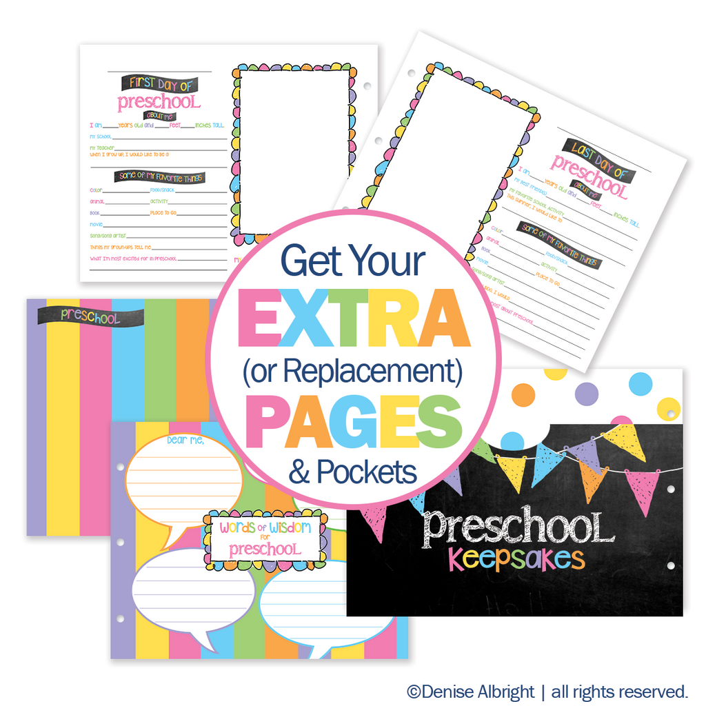 NEW! Extra Class Keeper® School Memory Book Replacement Sets of Pages | Pastel Dots