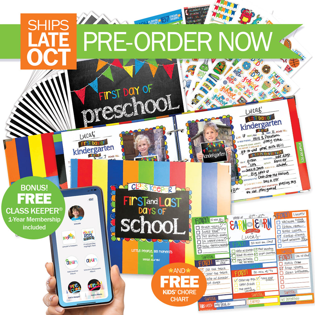 PRE-ORDER Mom Must-Have School Keepsake Kit | Class Keeper®, Photo Prop Deck & School Stickers + BONUS App Membership