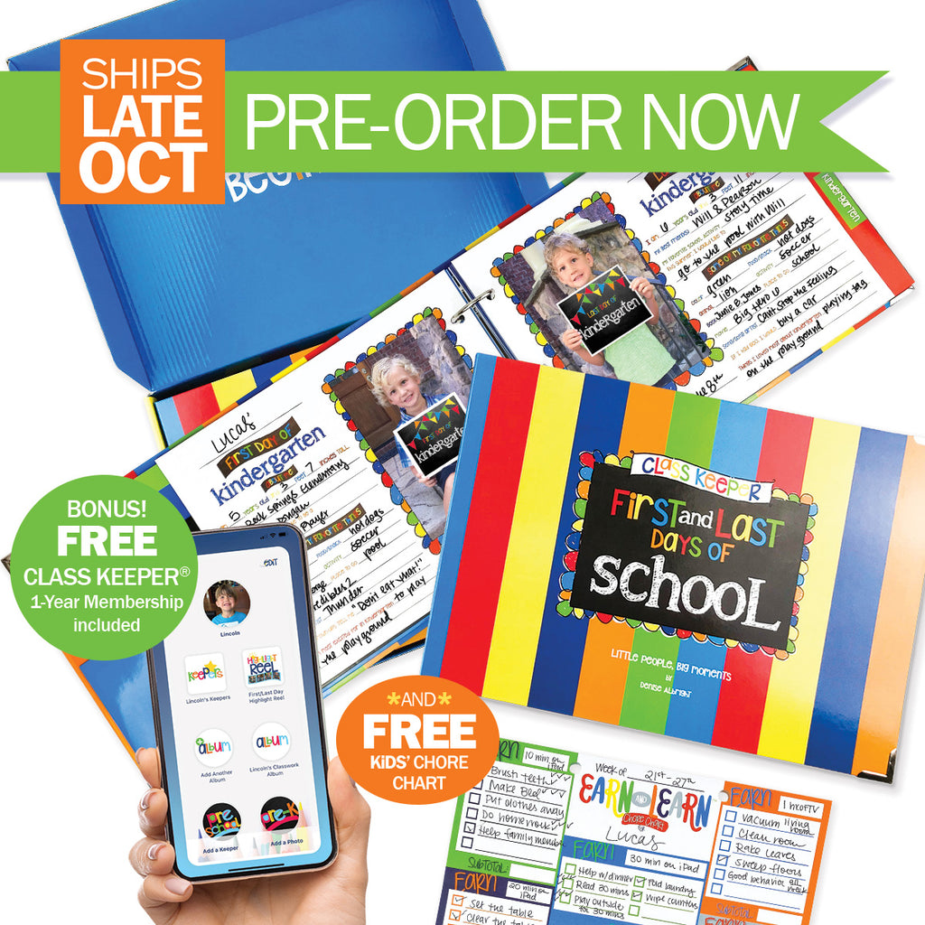 PRE-ORDER Class Keeper® School Days Memory Book + BONUS App Membership | Simple & Stylish Keepsake Album | (2) Styles