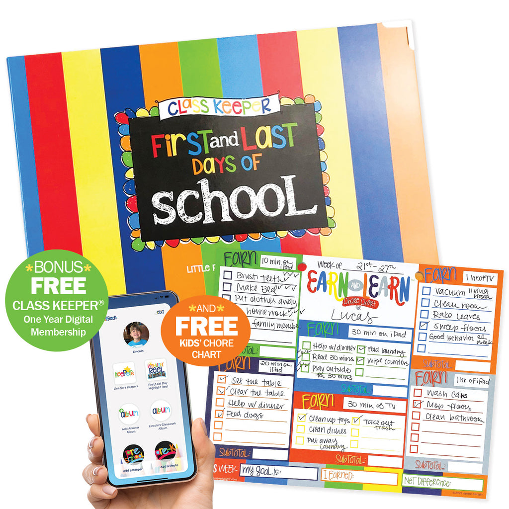 PRE-ORDER Class Keeper® School Days Memory Book + BONUS App Membership | Simple & Stylish Keepsake Album | (2) Styles