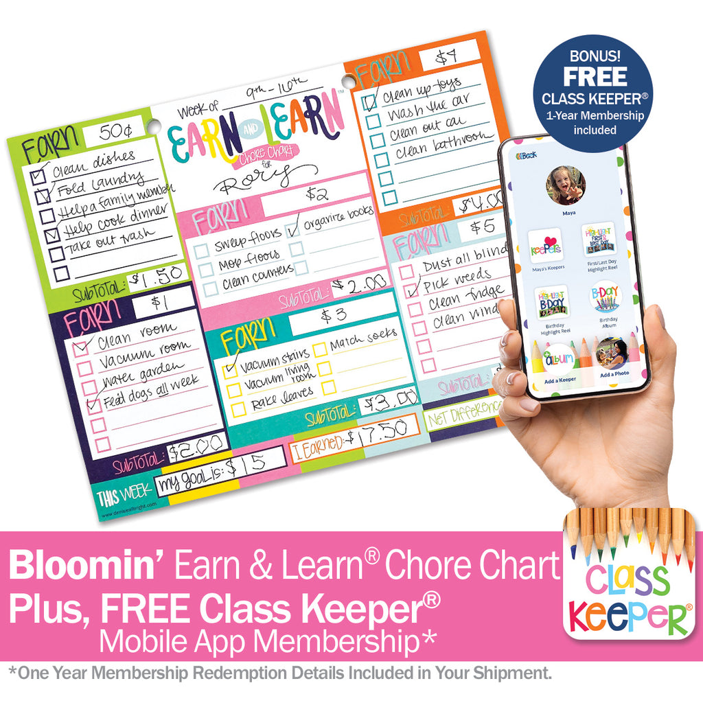 NEW! Earn & Learn® Kids' Chore Chart Pad  + BONUS App Membership | Money Lessons for Kids Made Fun