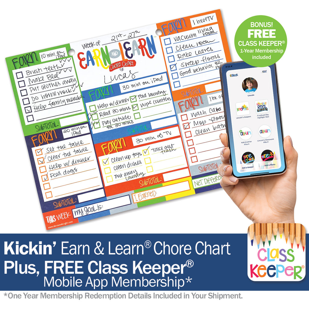 NEW! Earn & Learn® Kids' Chore Chart Pad  + BONUS App Membership | Money Lessons for Kids Made Fun