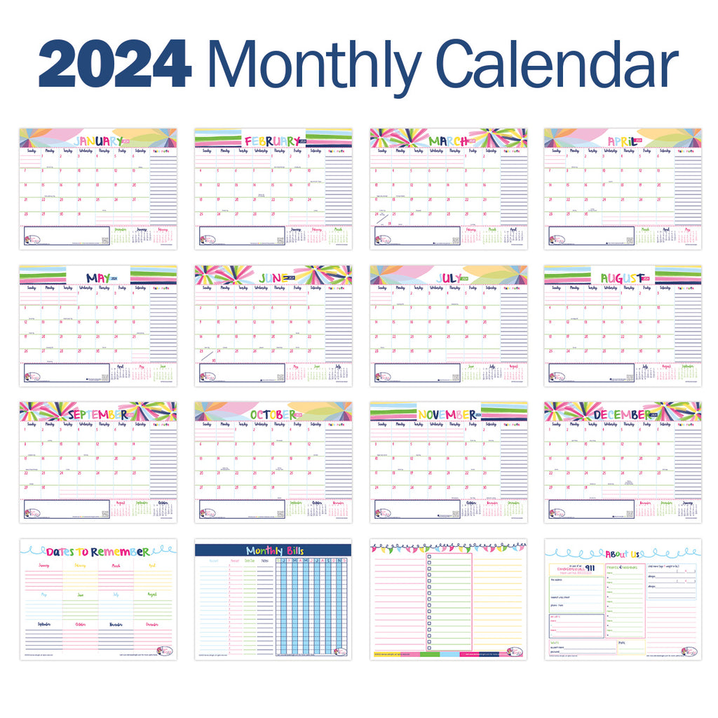 Printable 2024 Organizer Kit | Monthly Calendar + Bonus Tools | Print-ready, Delivered Instantly