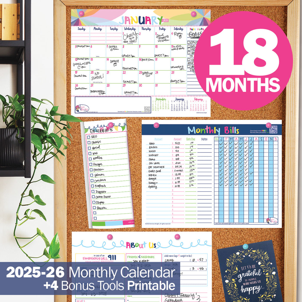 Printable 2025-26 Calendar | July 2025 - December 2026 | Bonus Tools | Print-ready, Delivered Instantly