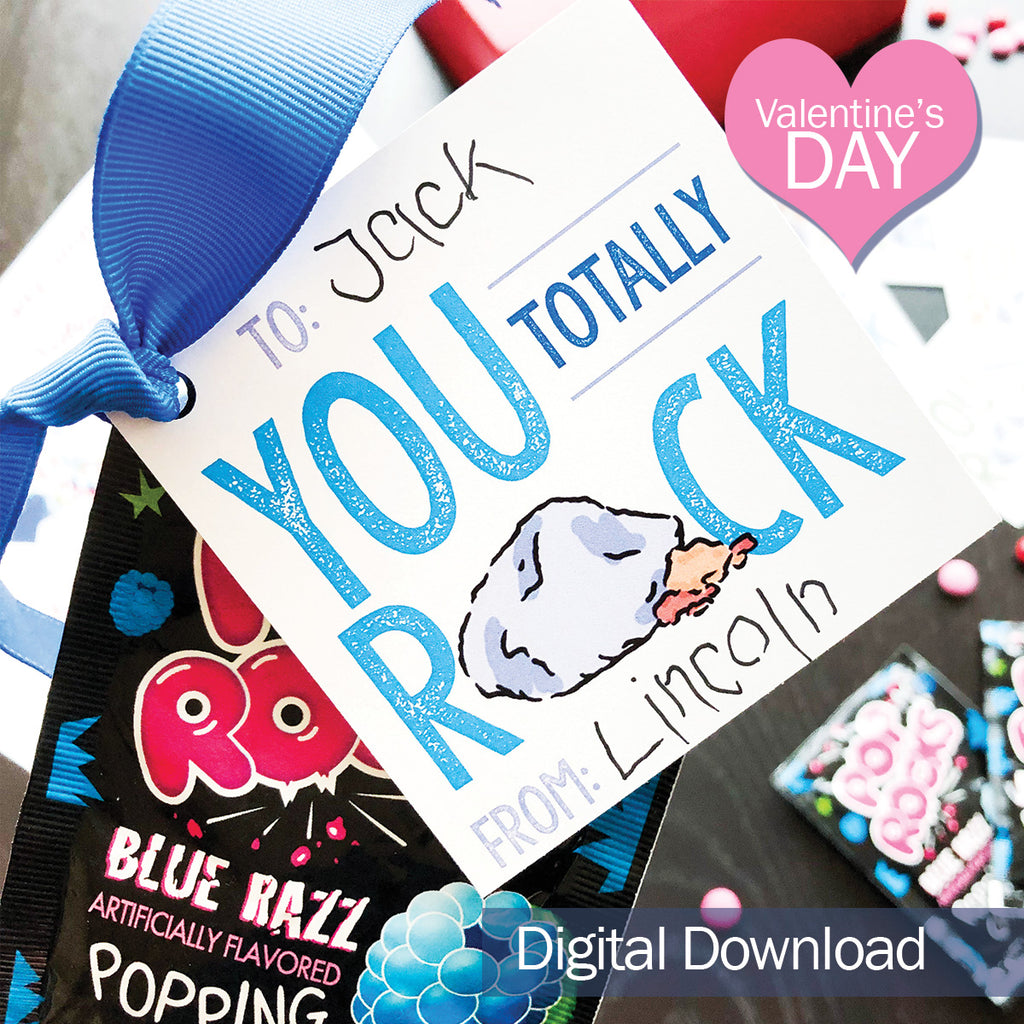 FREE Digital Download | You Totally Rock | Valentine's Day Tags | Print-ready, Delivered Instantly