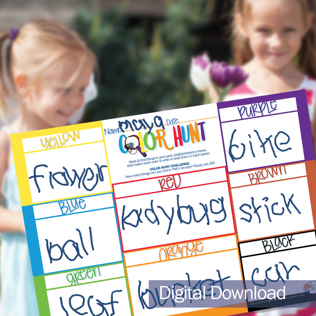 FREE Digital Download | Kids Color Hunt Activity Worksheet | Print-ready, Delivered Instantly