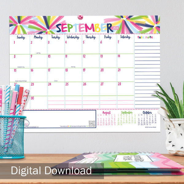 FREE Digital Download | September 2024 Monthly View Calendar | Print-r ...