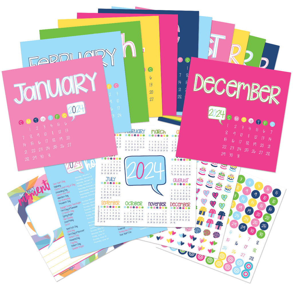 DOORBUSTER! 2024 Mini Desktop Calendars | Stickers Included