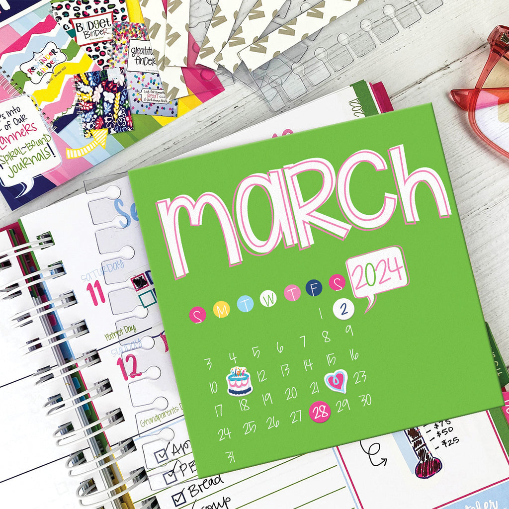 Buy Now & Save! 2024 Mini Desktop Calendars | Stickers Included