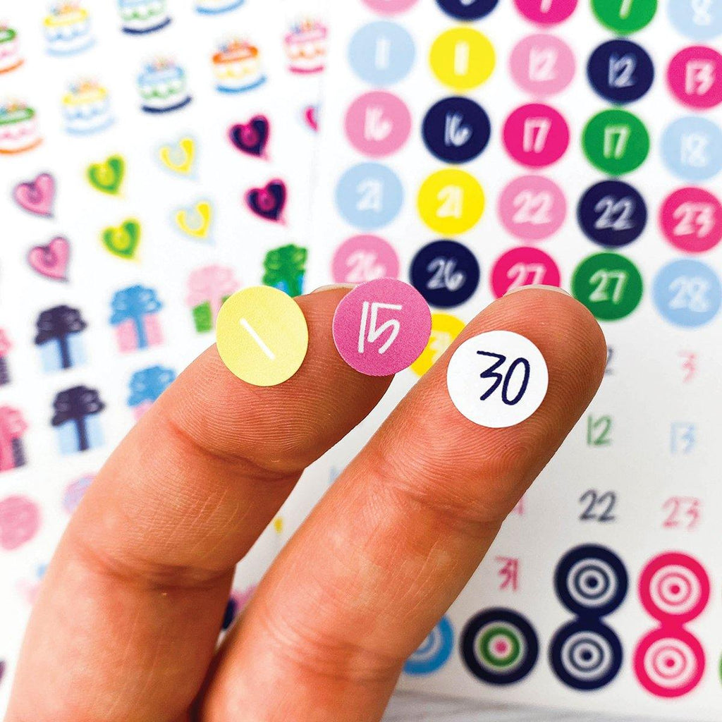 2023 Mini Monthly Desktop Calendar Set with 208 Stickers for Dates, Birthdays, Anniversaries, & More