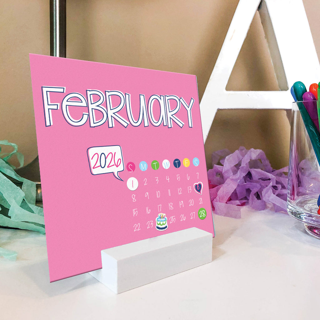 NEW! 2026 Mini Desktop Calendars | Stickers Included
