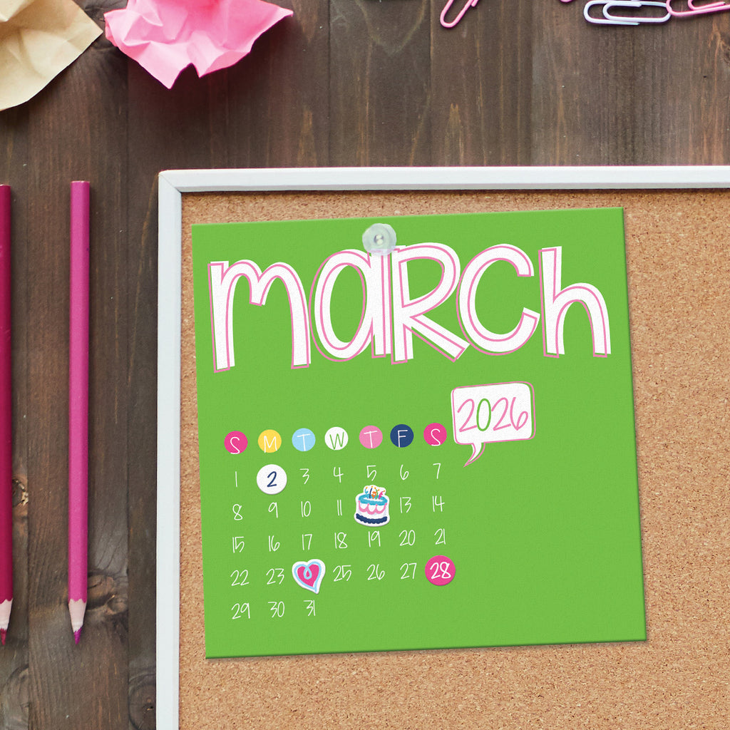 NEW! 2026 Mini Desktop Calendars | Stickers Included