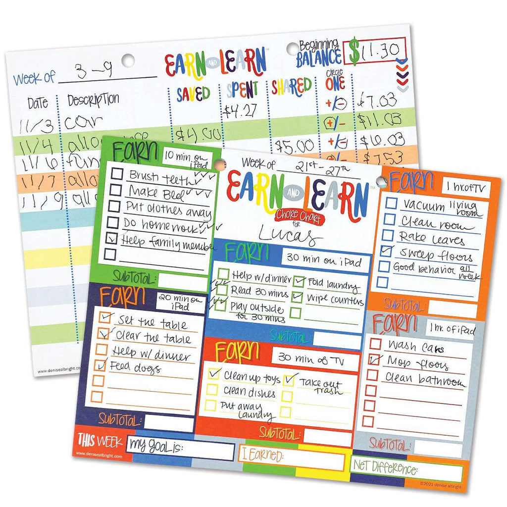 Earn & Learn® Kids Money Management Chore Chart Pad | Kickin' Colors | Daily Deal | 2/12/25