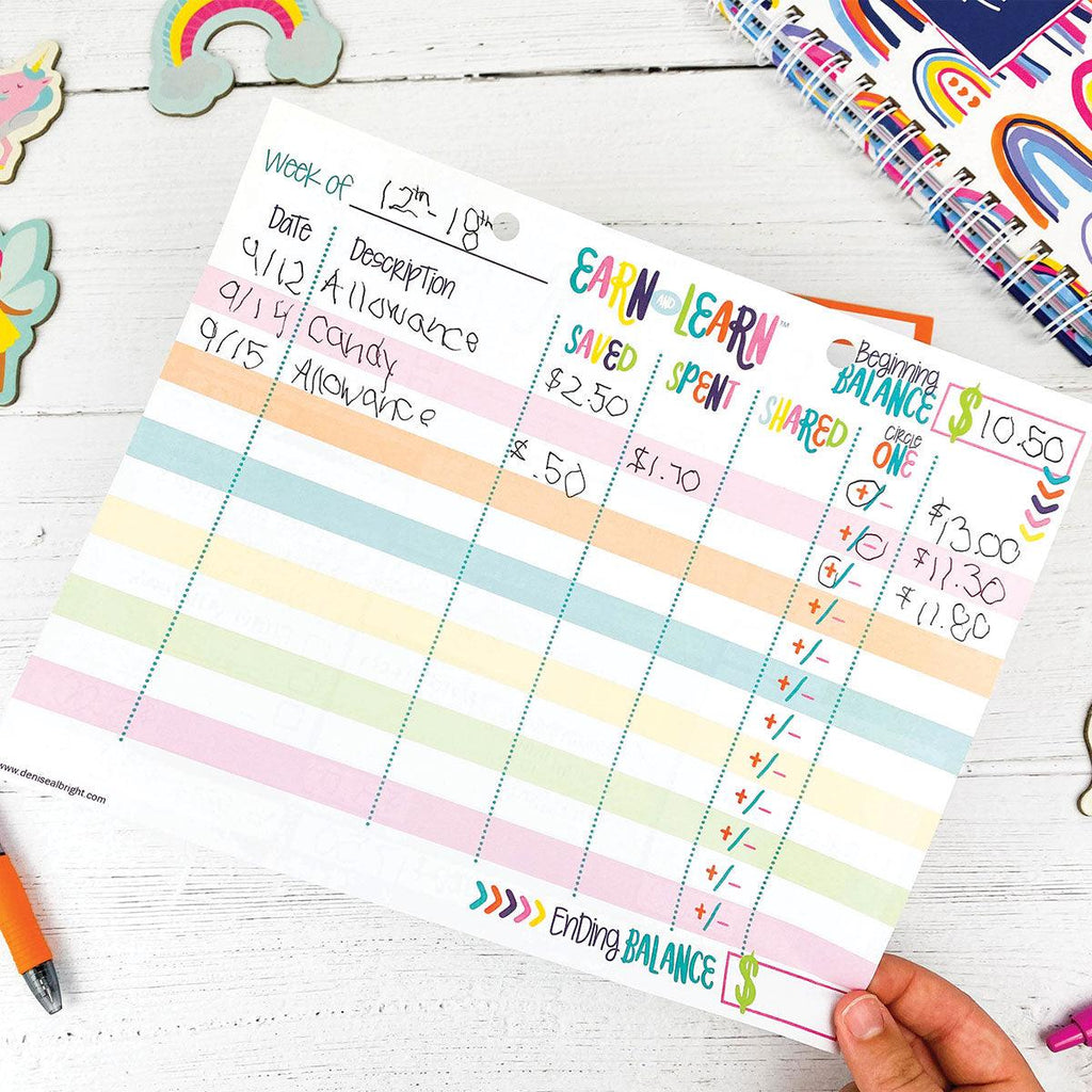 Earn & Learn® Kids Money Management Chore Chart Pad | Bloomin' Colors | Daily Deal | 2/12/25