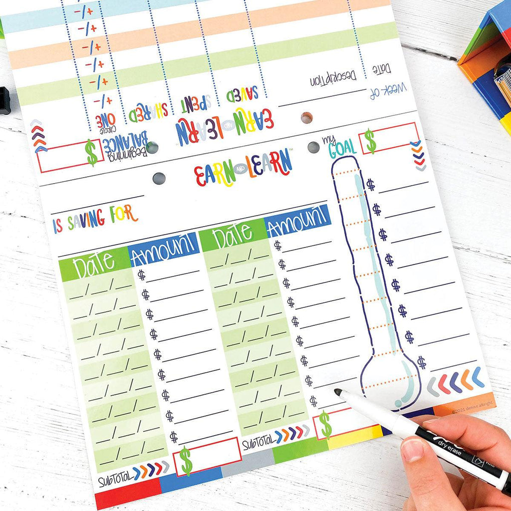 Earn & Learn® Kids Money Management Chore Chart Pad | Kickin' Colors | Daily Deal | 2/12/25