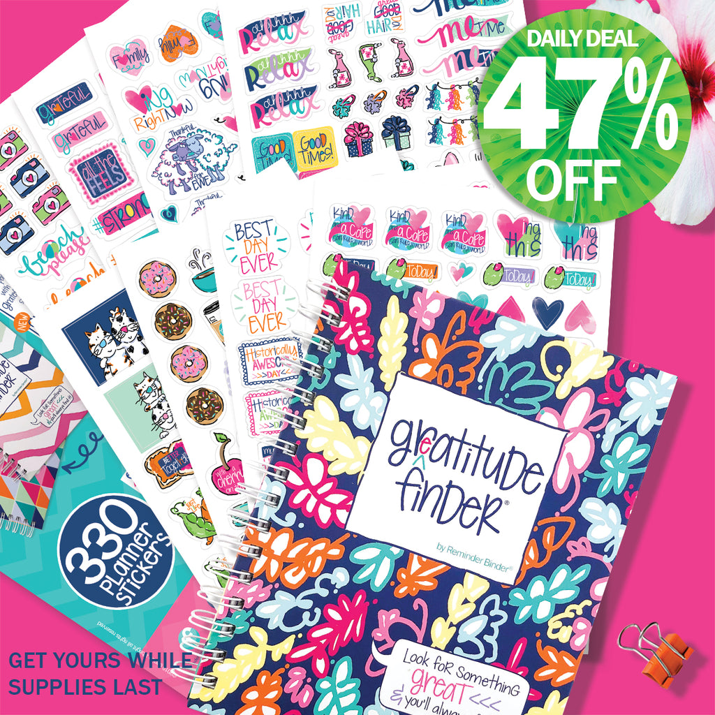 Gratitude Journals Gratitude Finder® Journal + Sticker Bundle | Daily Deal | 10/21/24