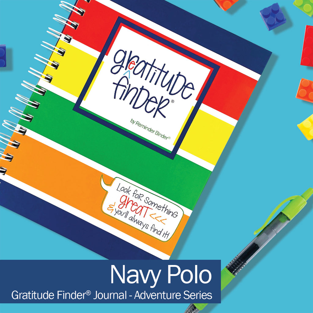 Gratitude Finder® Gratitude Journal | Adventure Series | Navy Polo